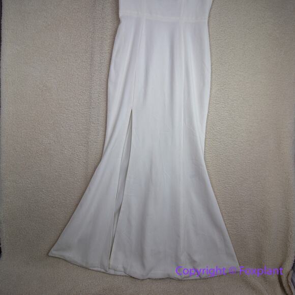 New! Dress the Population Monroe Side Slit sweetheart Gown White Bridal, size L - Picture 4 of 16